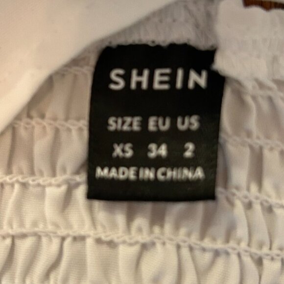 Coquette Bow Eyelet Lace Trim Crisp Cotton Cropped Top Size XS Square Neck Twee - Picture 8 of 10